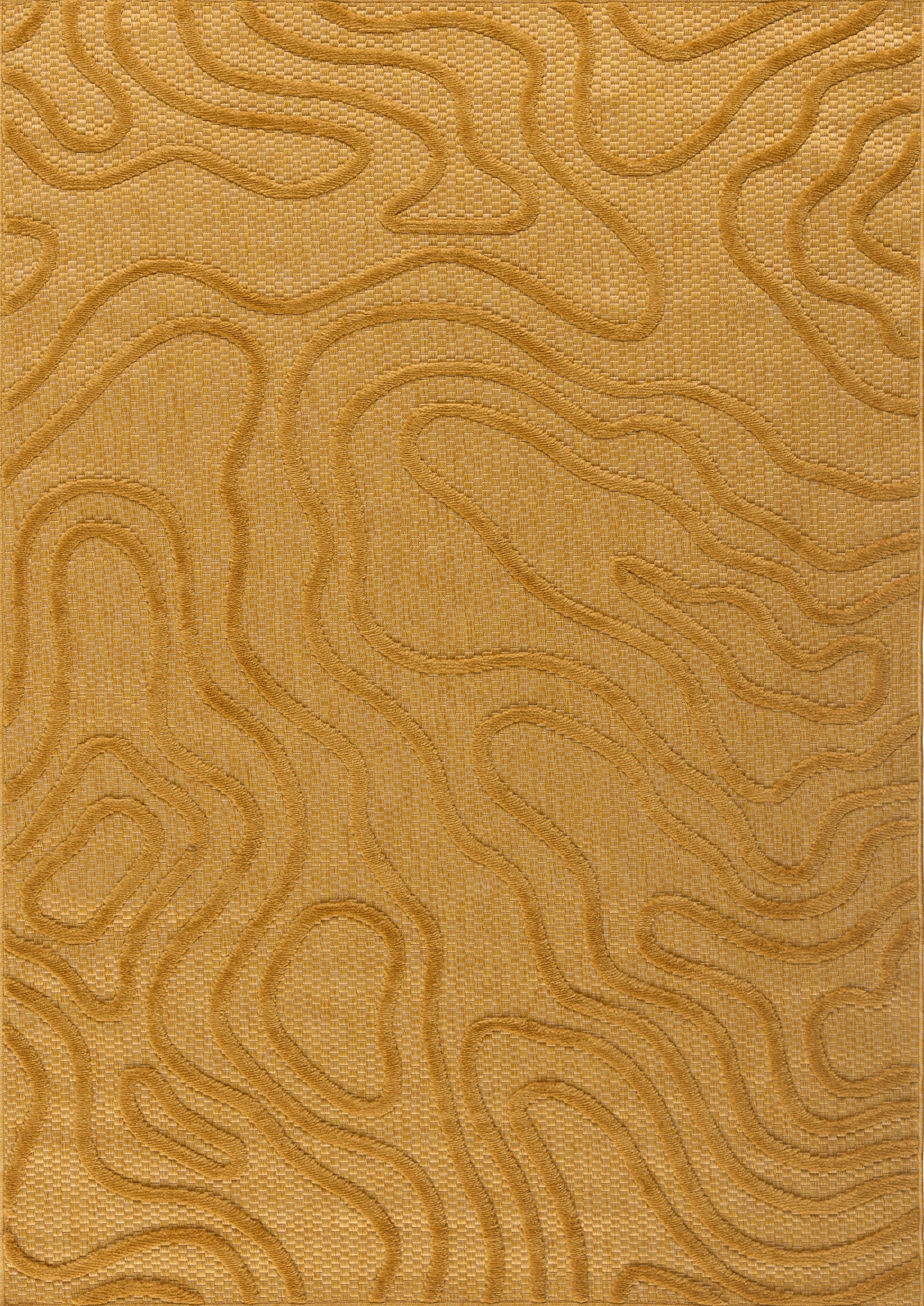 Tapis Santorini 988 - Motif Graphique - Jaune - Intérieur / Extérieur