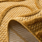Tapis Santorini 988 - Motif Graphique - Jaune - Intérieur / Extérieur