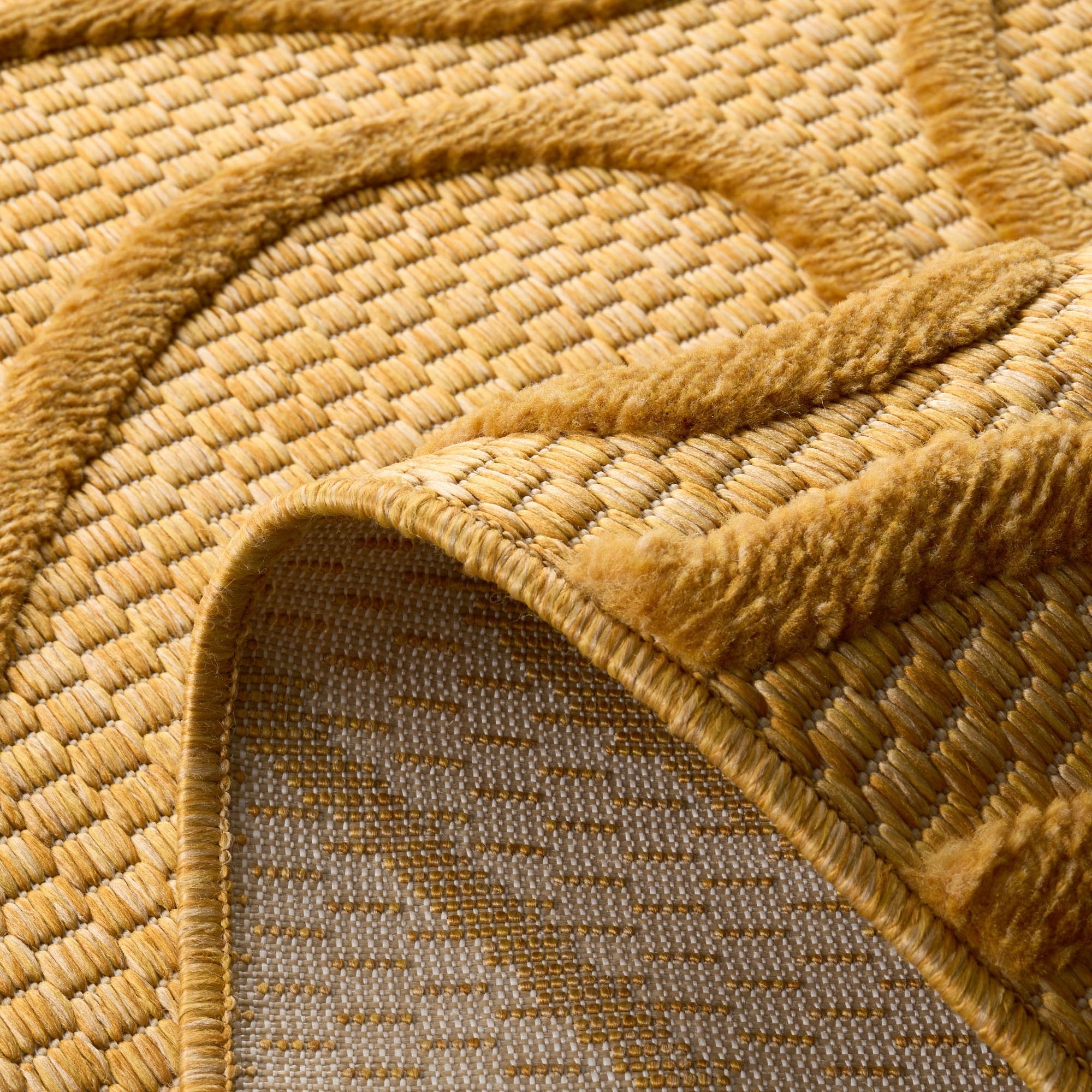 Tapis Santorini 988 - Motif Graphique - Jaune - Intérieur / Extérieur