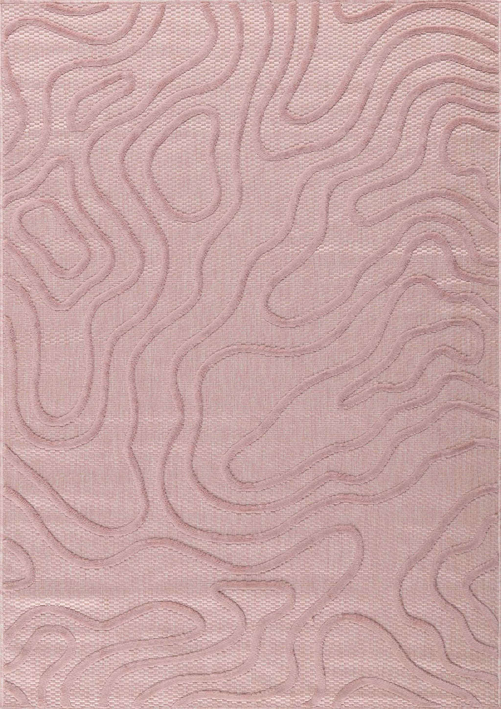 Tapis Santorini 988 - Motif Graphique - Rose - Intérieur / Extérieur