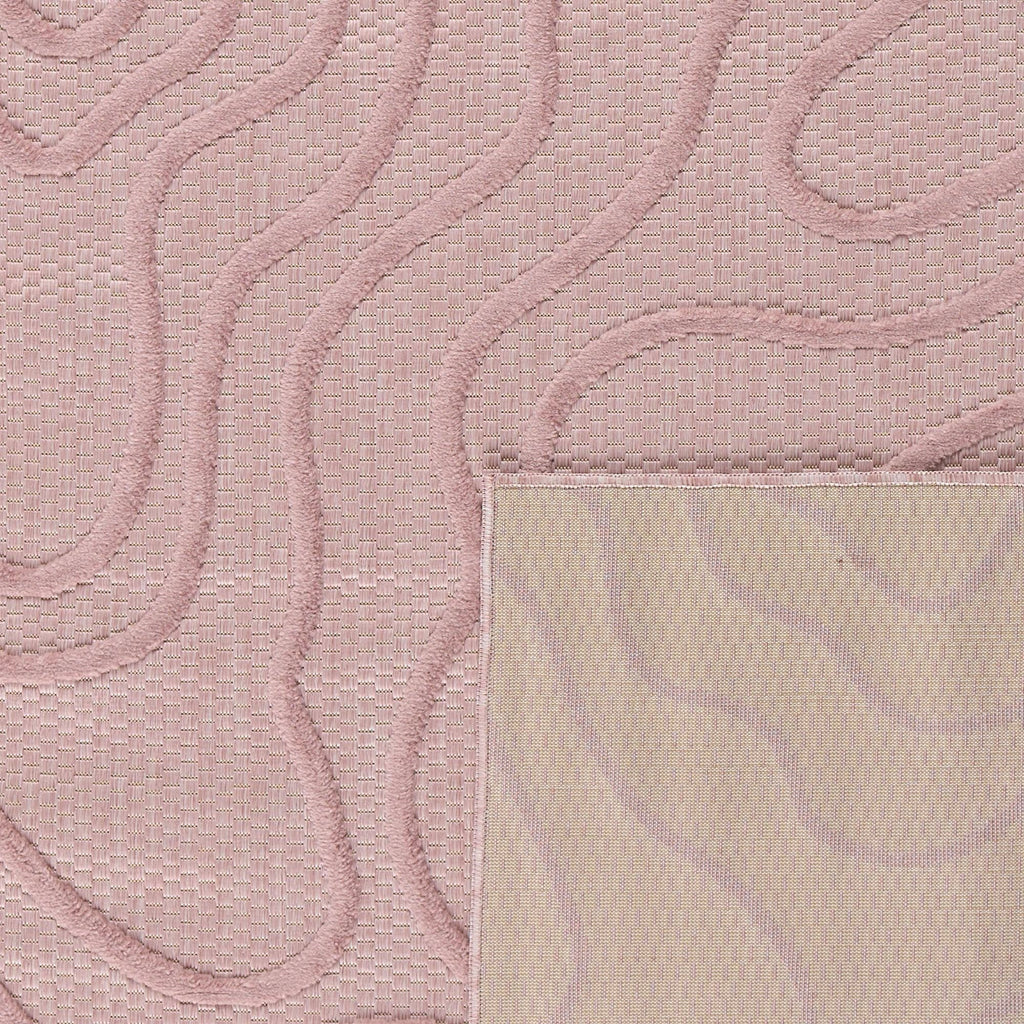Tapis Santorini 988 - Motif Graphique - Rose - Intérieur / Extérieur