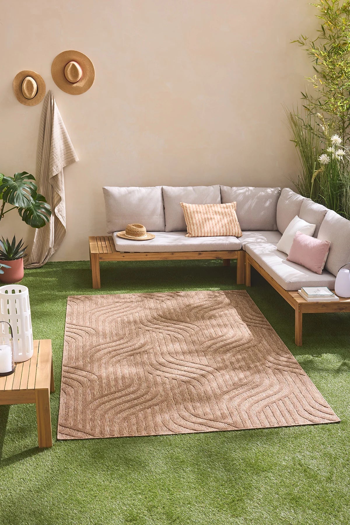Santorini - Tapis D'Intérieur/Extérieur - Polypropylène - Beige