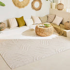 Tapis Santorini 989 - Motif Graphique - Blanc - Intérieur / Extérieur