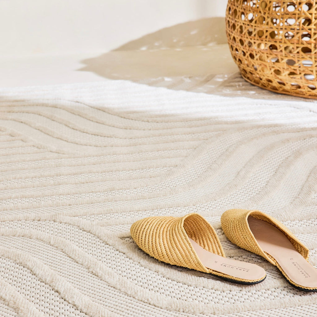 Tapis Santorini 989 - Motif Graphique - Blanc - Intérieur / Extérieur