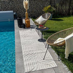 Tapis d'intérieur et extérieur motif graphique Santorini Blanc : SAN989BLA Nazar rugs