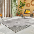 Tapis Santorini 989 - Motif Graphique - Gris - Intérieur / Extérieur