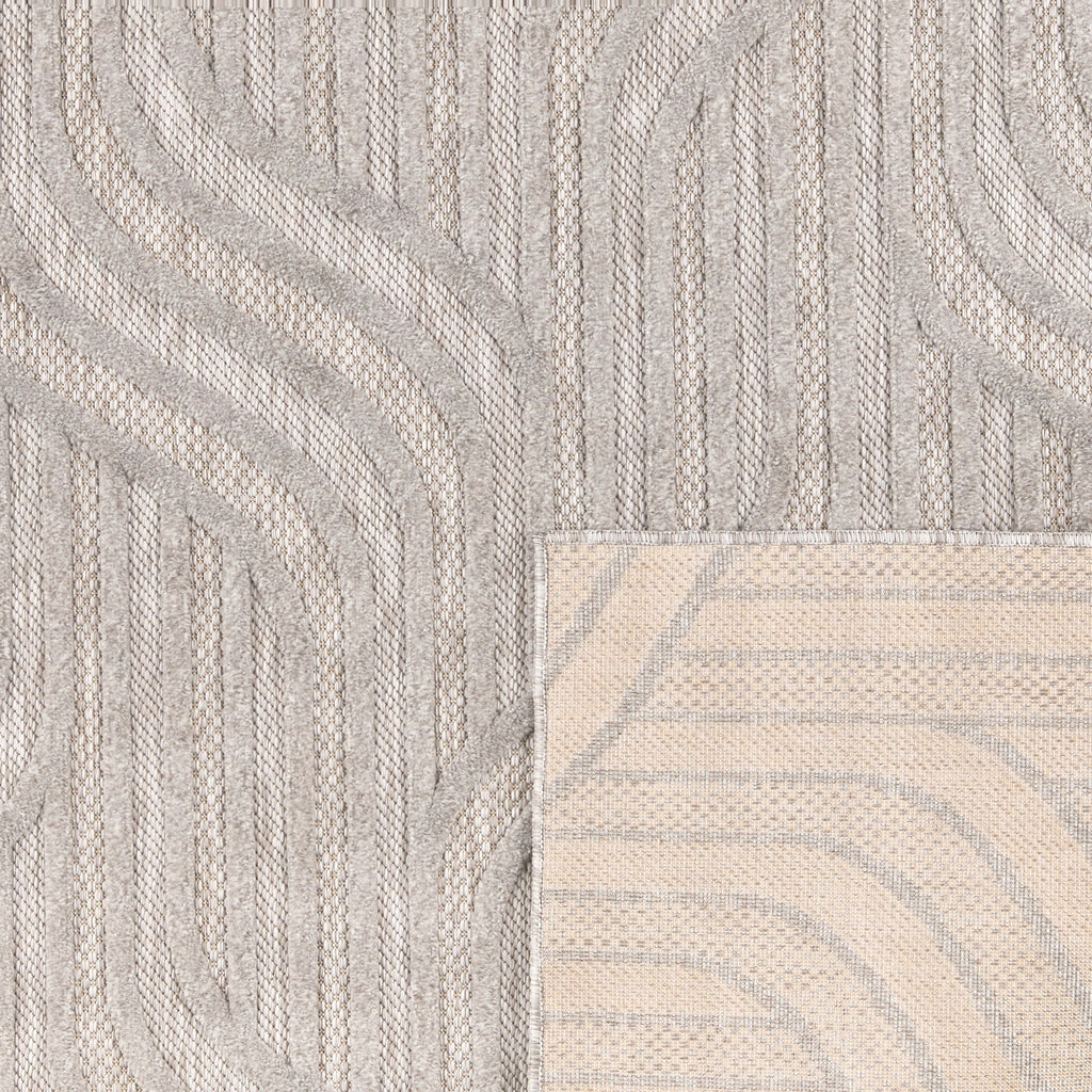 Tapis Santorini 989 - Motif Graphique - Gris - Intérieur / Extérieur