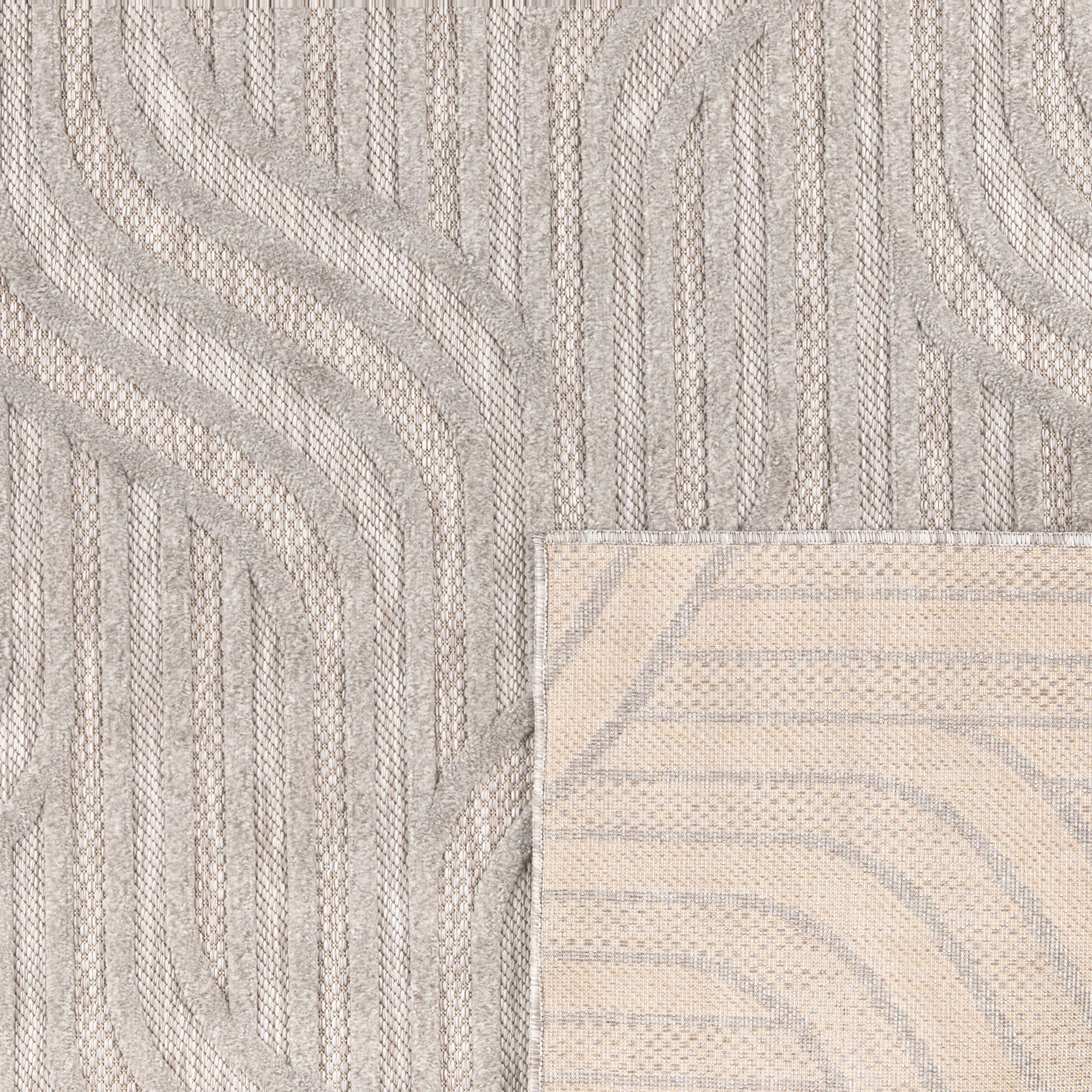Tapis Santorini 989 - Motif Graphique - Gris - Intérieur / Extérieur