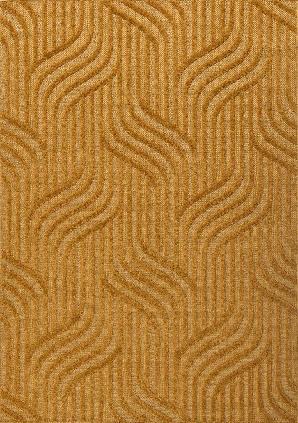 Tapis Santorini 989 - Motif Graphique - Jaune - Intérieur / Extérieur