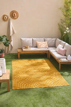 Tapis Santorini 989 - Motif Graphique - Jaune - Intérieur / Extérieur
