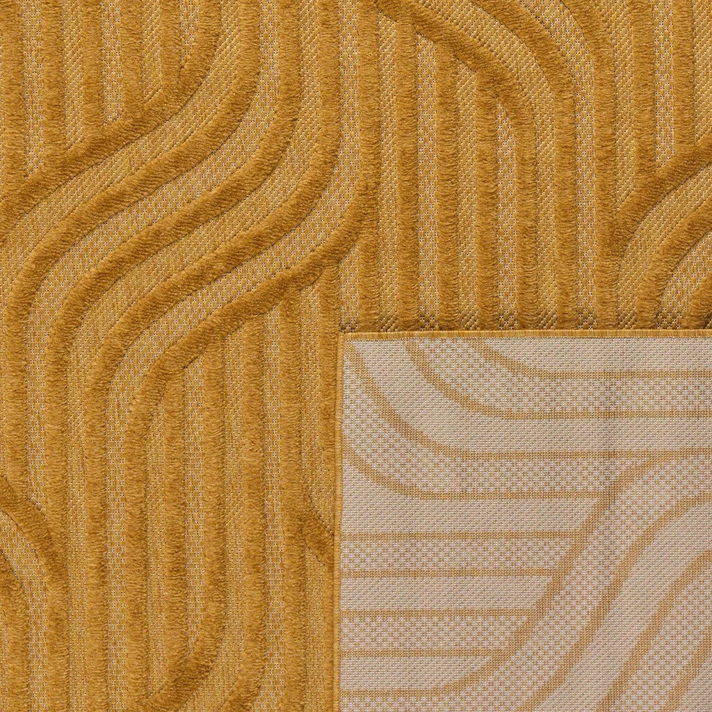 Tapis Santorini 989 - Motif Graphique - Jaune - Intérieur / Extérieur