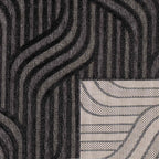 Tapis Santorini 989 - Motif Graphique - Noir - Intérieur / Extérieur