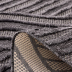 Tapis Santorini 989 - Motif Graphique - Noir - Intérieur / Extérieur