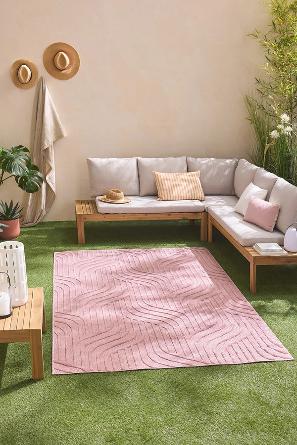 Santorini - Tapis D'Intérieur/Extérieur - Polypropylène - Rose