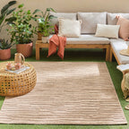 Tapis Santorini 990 - Motif Graphique - Beige - Intérieur / Extérieur