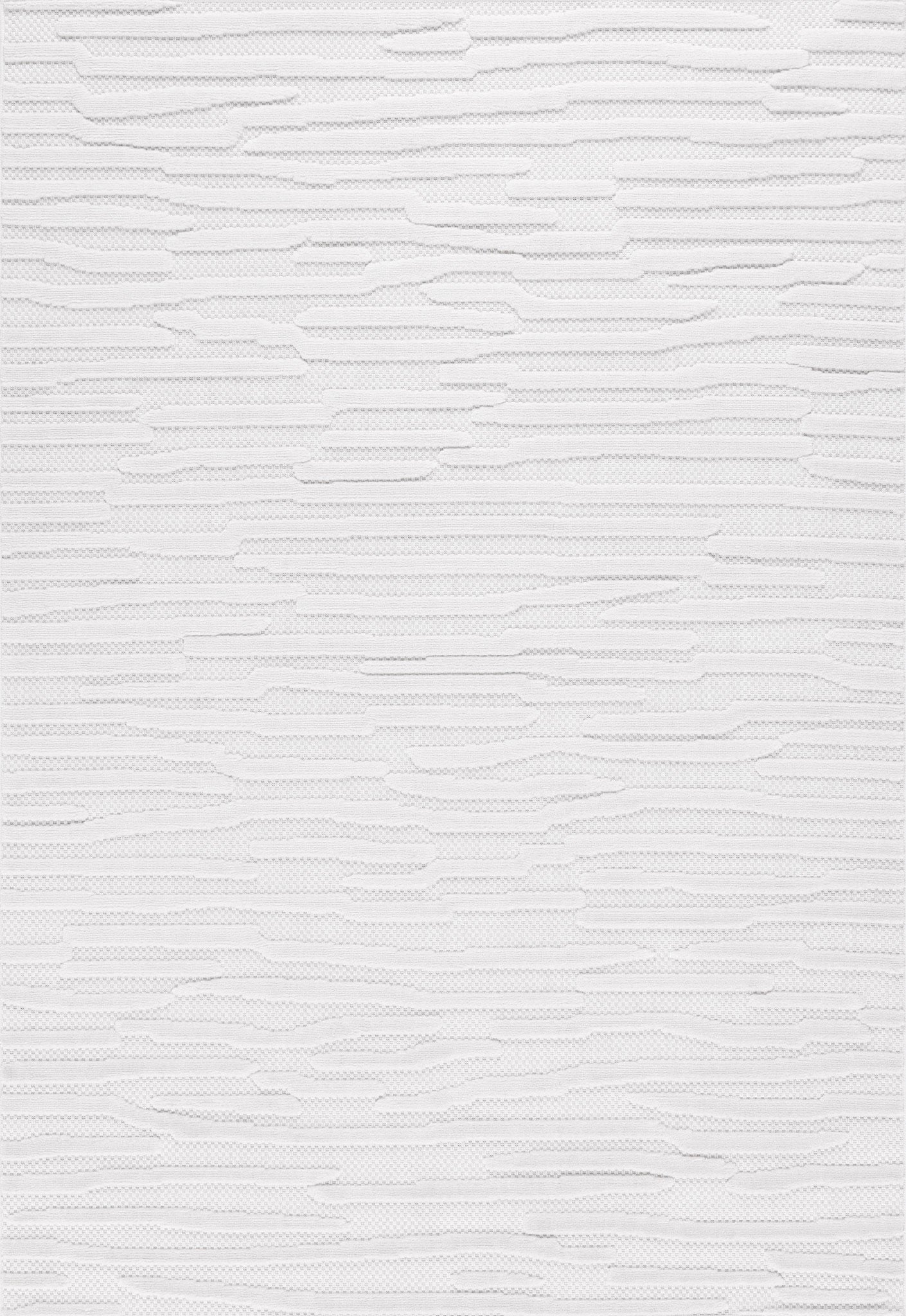 Tapis Santorini 990 - Motif Graphique - Blanc - Intérieur / Extérieur