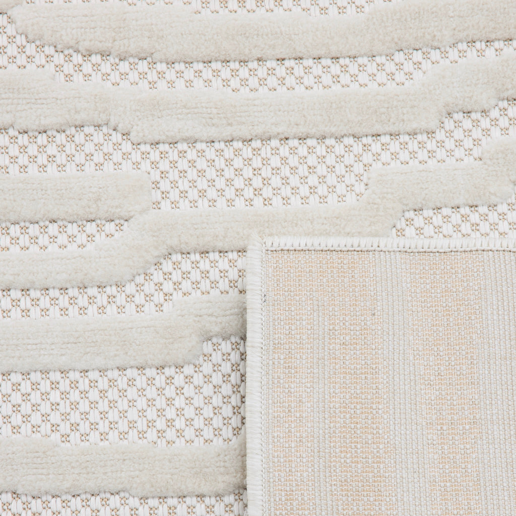 Tapis Santorini 990 - Motif Graphique - Blanc - Intérieur / Extérieur