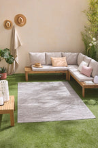 Tapis Santorini 990 - Motif Graphique - Gris - Intérieur / Extérieur