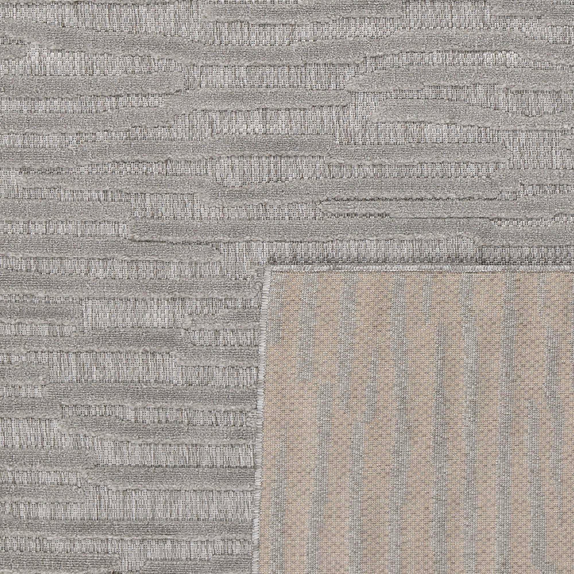 Tapis Santorini 990 - Motif Graphique - Gris - Intérieur / Extérieur