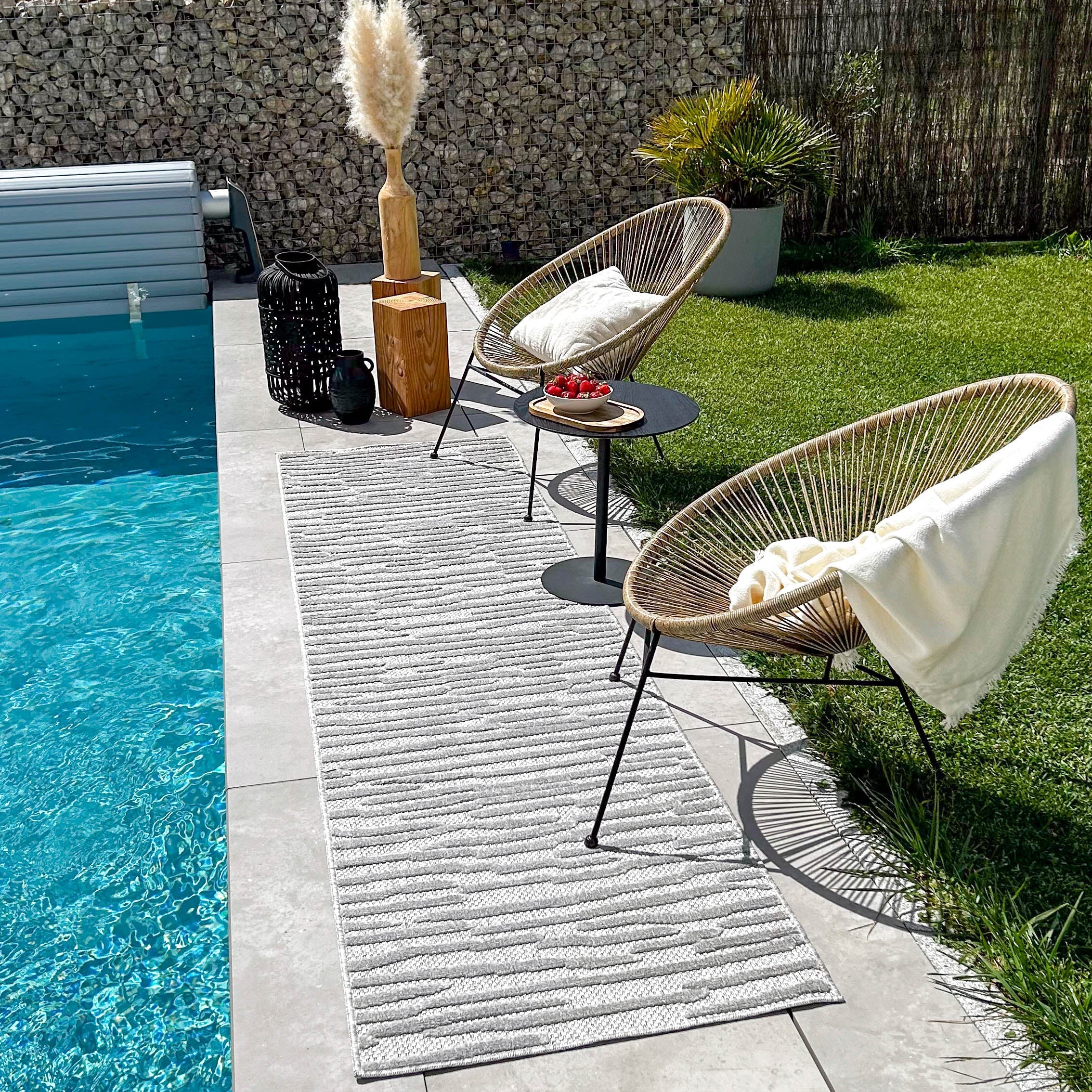 Tapis d'intérieur et d'extérieur à motifs Gris : SAN990GRI Nazar rugs