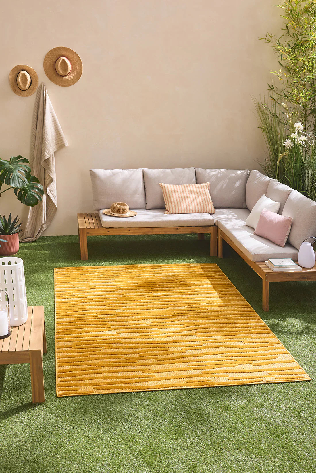 Santorini - Tapis D'Intérieur/Extérieur - Polypropylène - Jaune