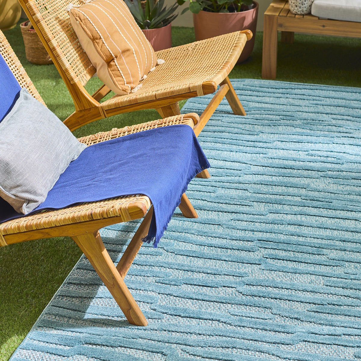 Santorini - Tapis D'Intérieur/Extérieur - Polypropylène - Turquoise