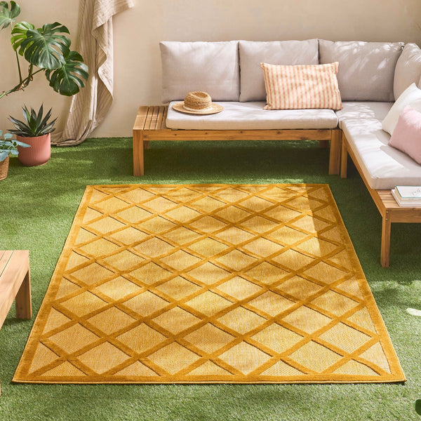 Santorini - Tapis D'Intérieur/Extérieur - Polypropylène - Jaune