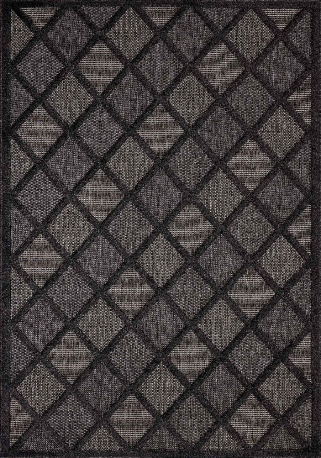 Santorini - Tapis D'Intérieur/Extérieur - Polypropylène - Noir