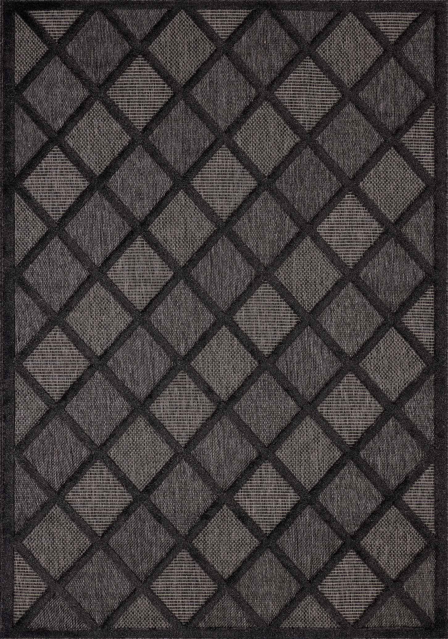 Santorini - Tapis D'Intérieur/Extérieur - Polypropylène - Noir