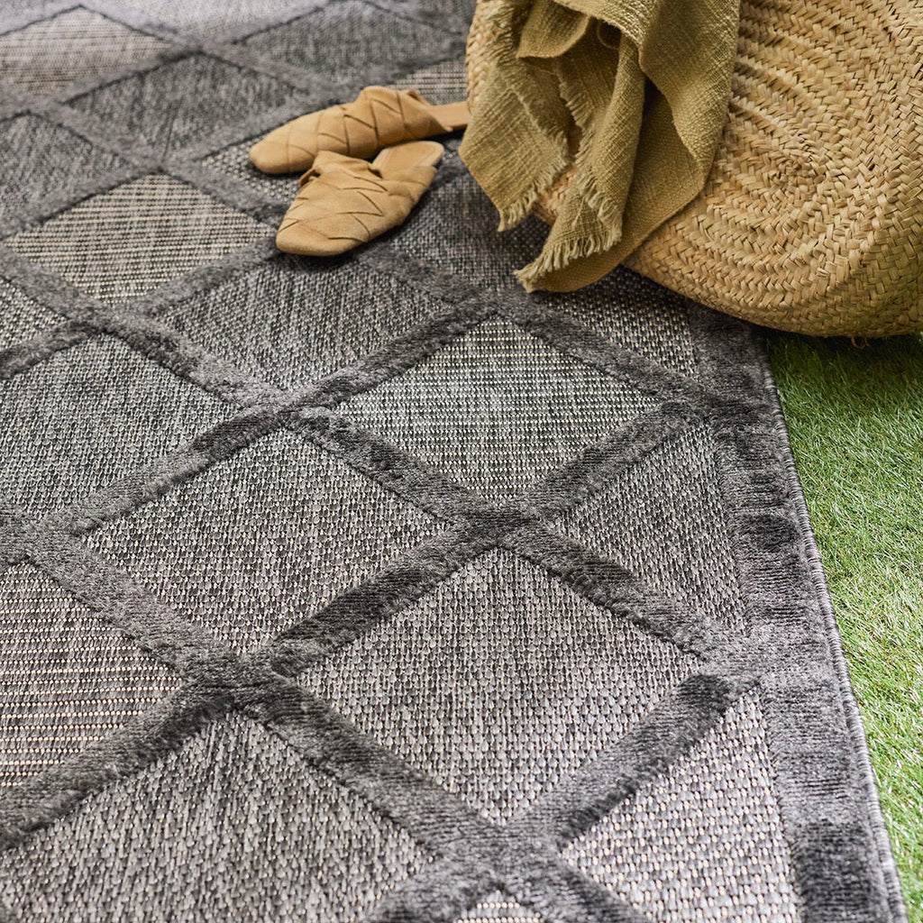 Santorini - Tapis D'Intérieur/Extérieur - Polypropylène - Noir