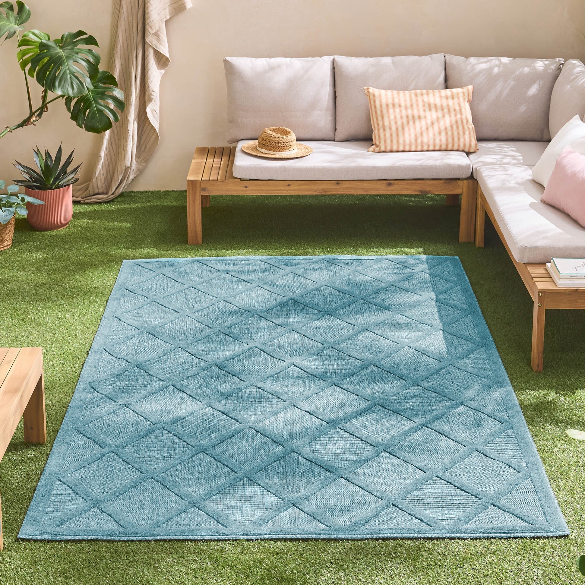 Santorini - Tapis D'Intérieur/Extérieur - Polypropylène - Turquoise
