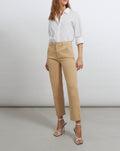 Reiko - Pantalon Basic Sandy Highwaist Cropped - Beige - Femme