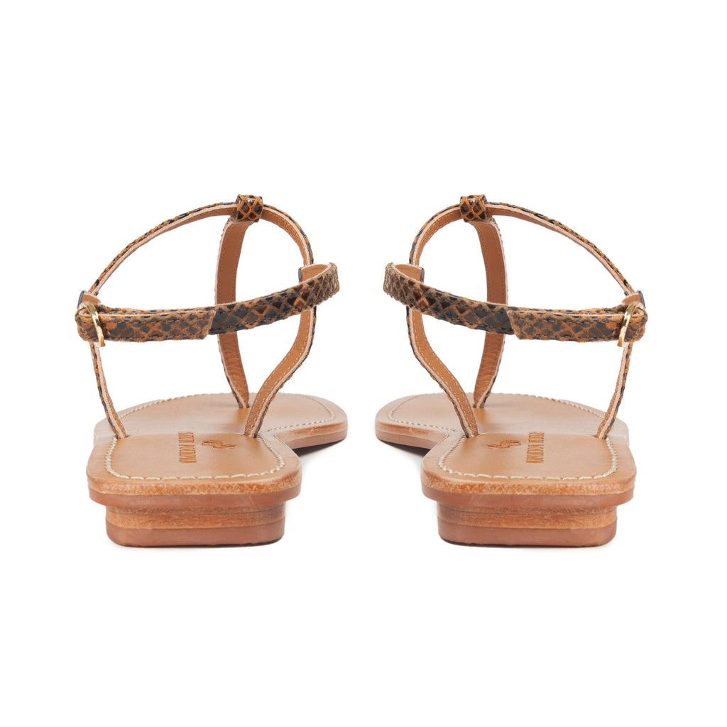 Couleur Pourpre - Sandales Santorini - - Python Camel