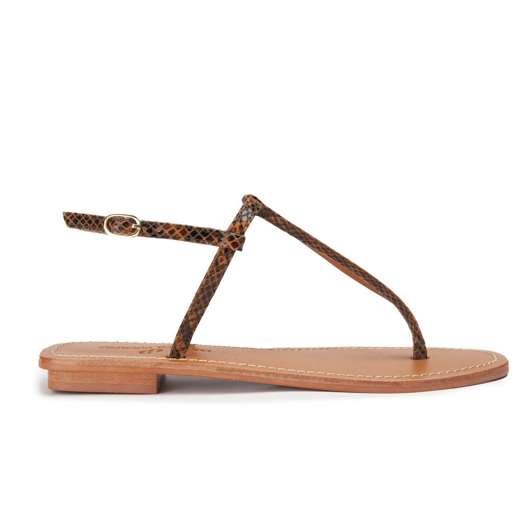 Couleur Pourpre - Sandales Santorini - - Python Camel