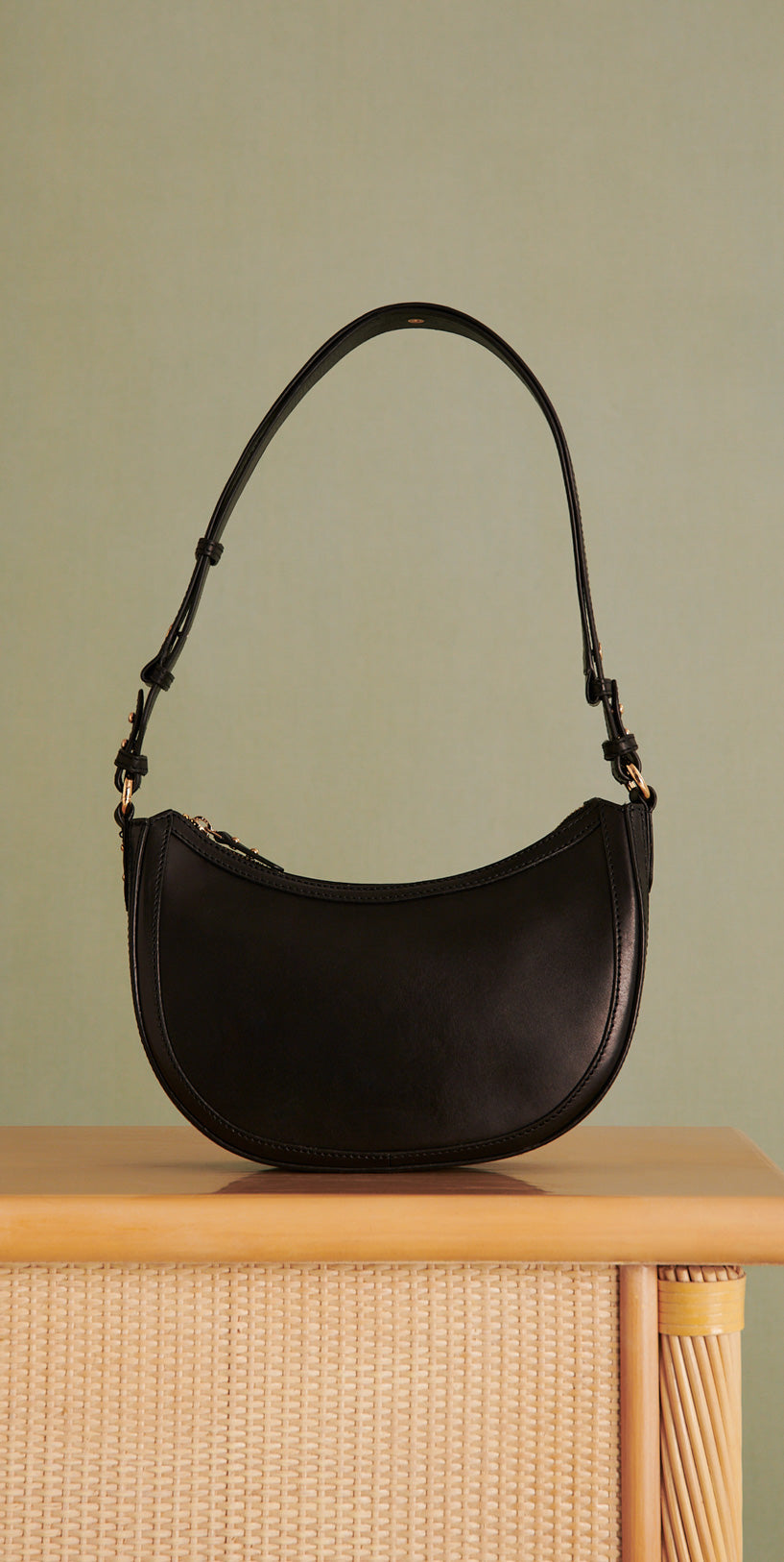 SAC DEMI LUNE CUIR SAULA PETITE MENDIGOTE