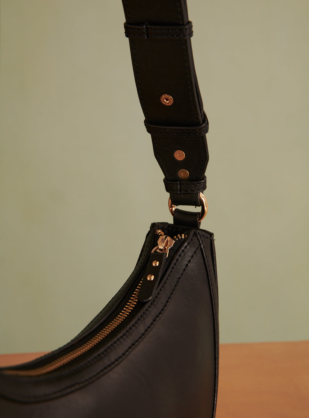 SAC DEMI LUNE CUIR SAULA PETITE MENDIGOTE