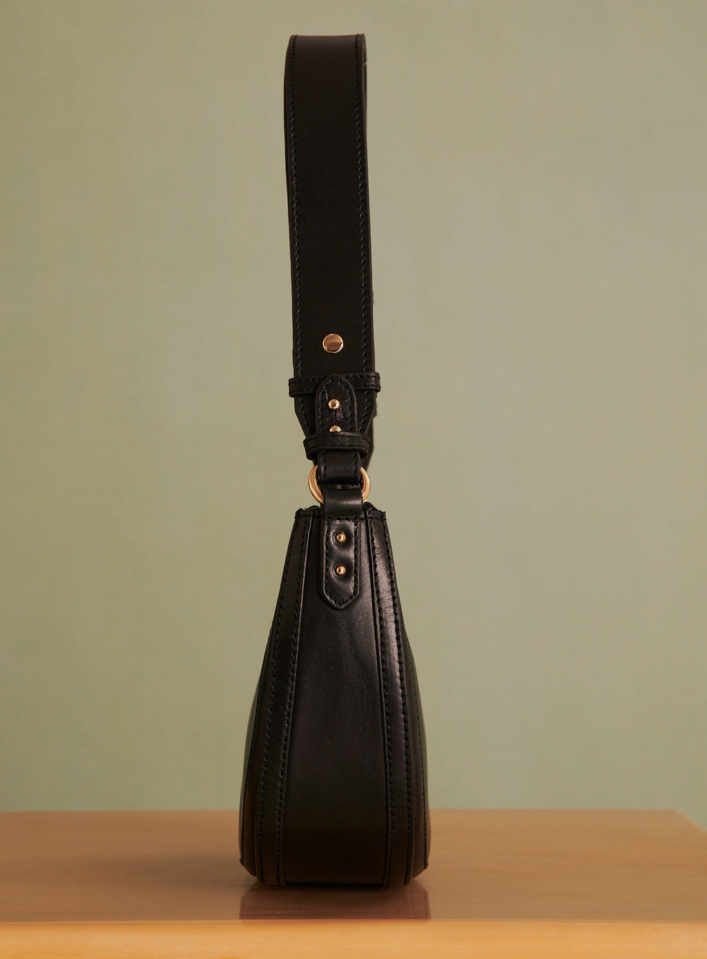 SAC DEMI LUNE CUIR SAULA PETITE MENDIGOTE