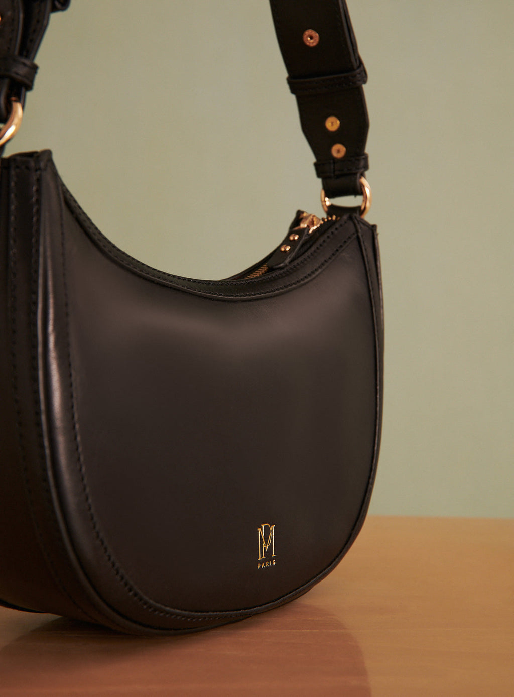 SAC DEMI LUNE CUIR SAULA PETITE MENDIGOTE