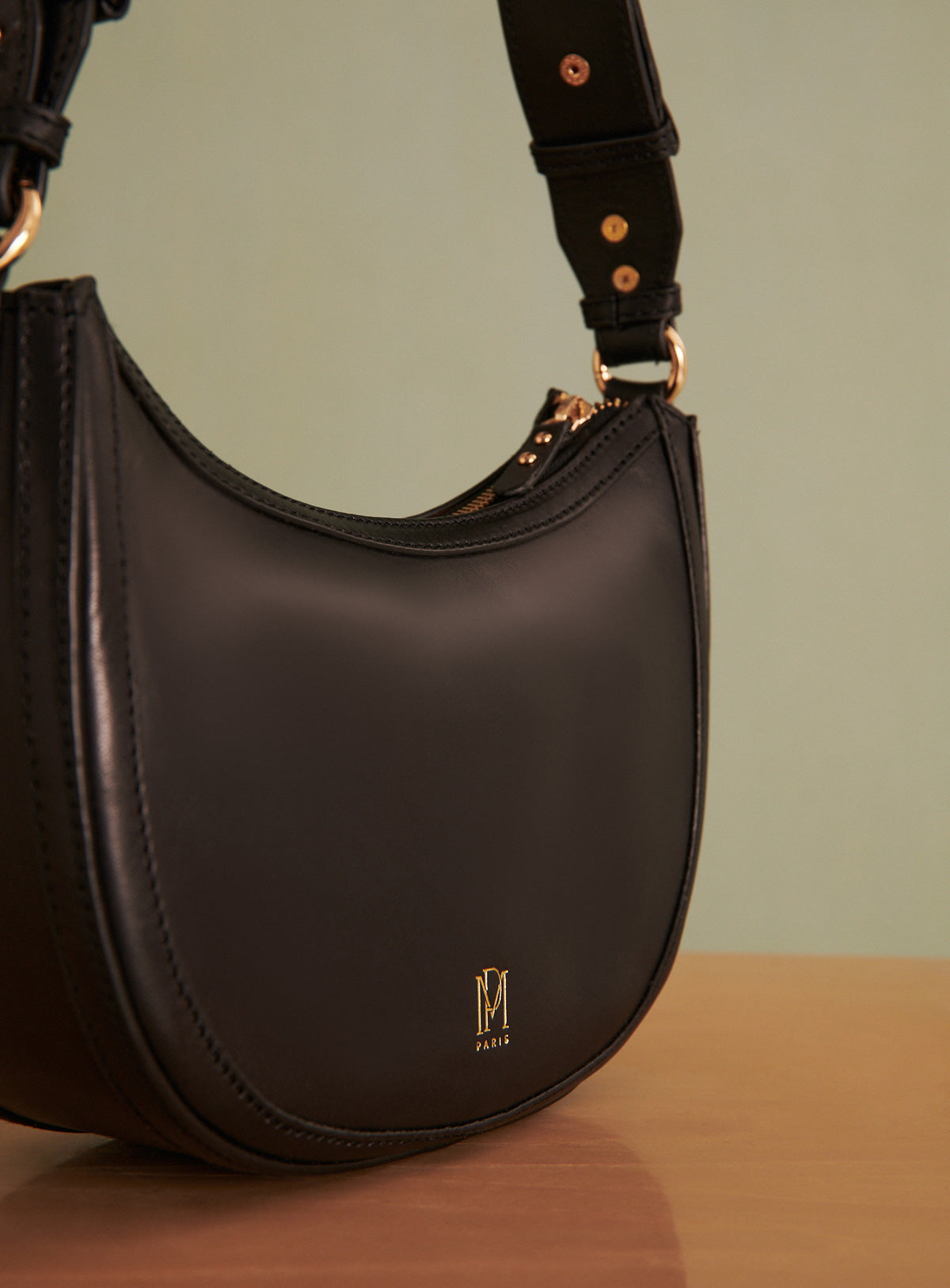 SAC DEMI LUNE CUIR SAULA PETITE MENDIGOTE