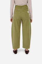 Pantalon Bouffant En Velours Côtelé Vert