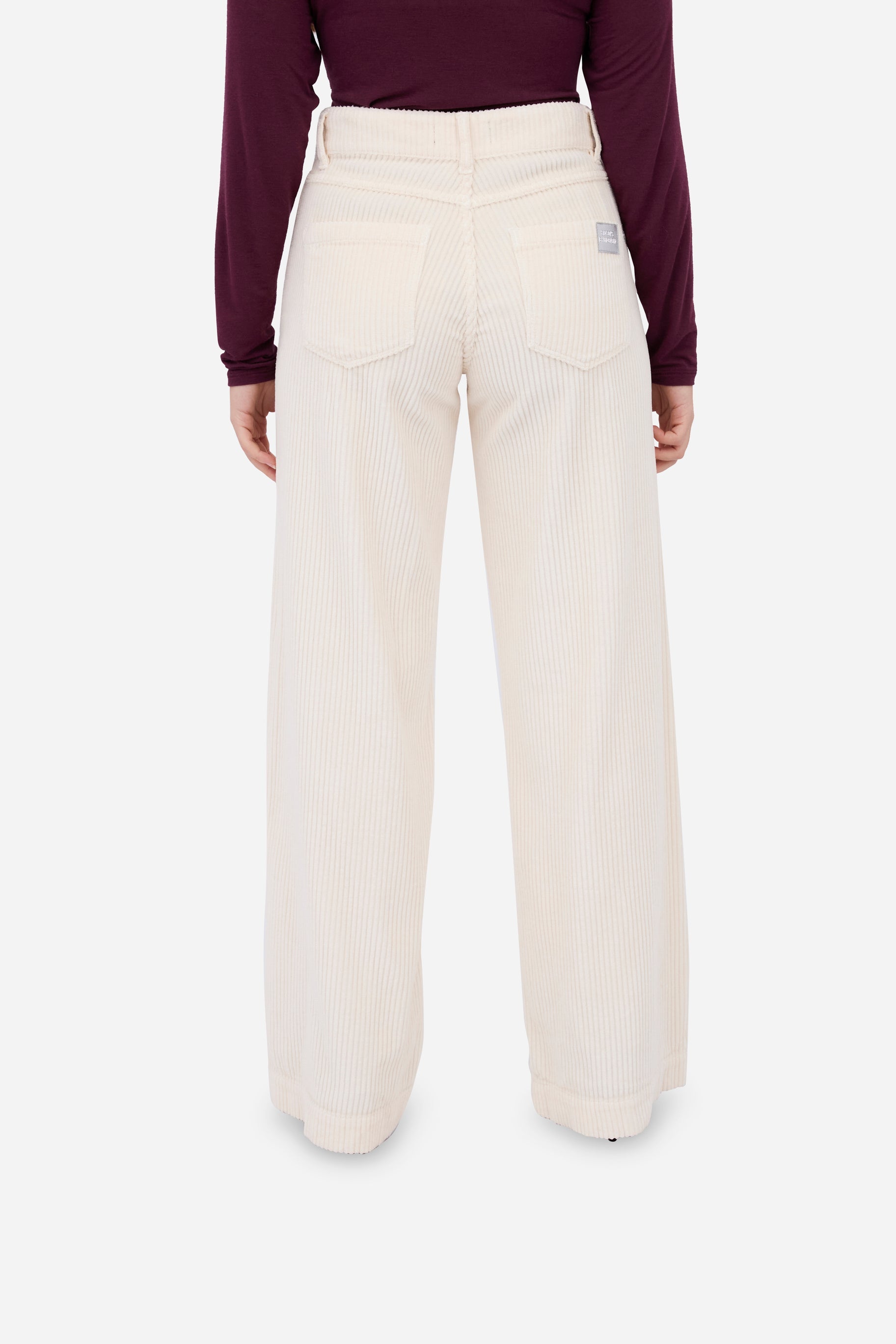 Pantalon Droit En Velours Côtelé (Écru)