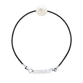 Bracelet Lien Cordon Noir Perle Baroque 11-12 Mm - Argent 925 - Corte