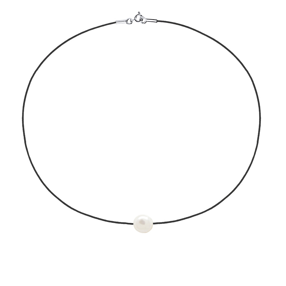 Collier "Lien D'Amour" En Nylon Tressé De Couleur Noire - Quepos