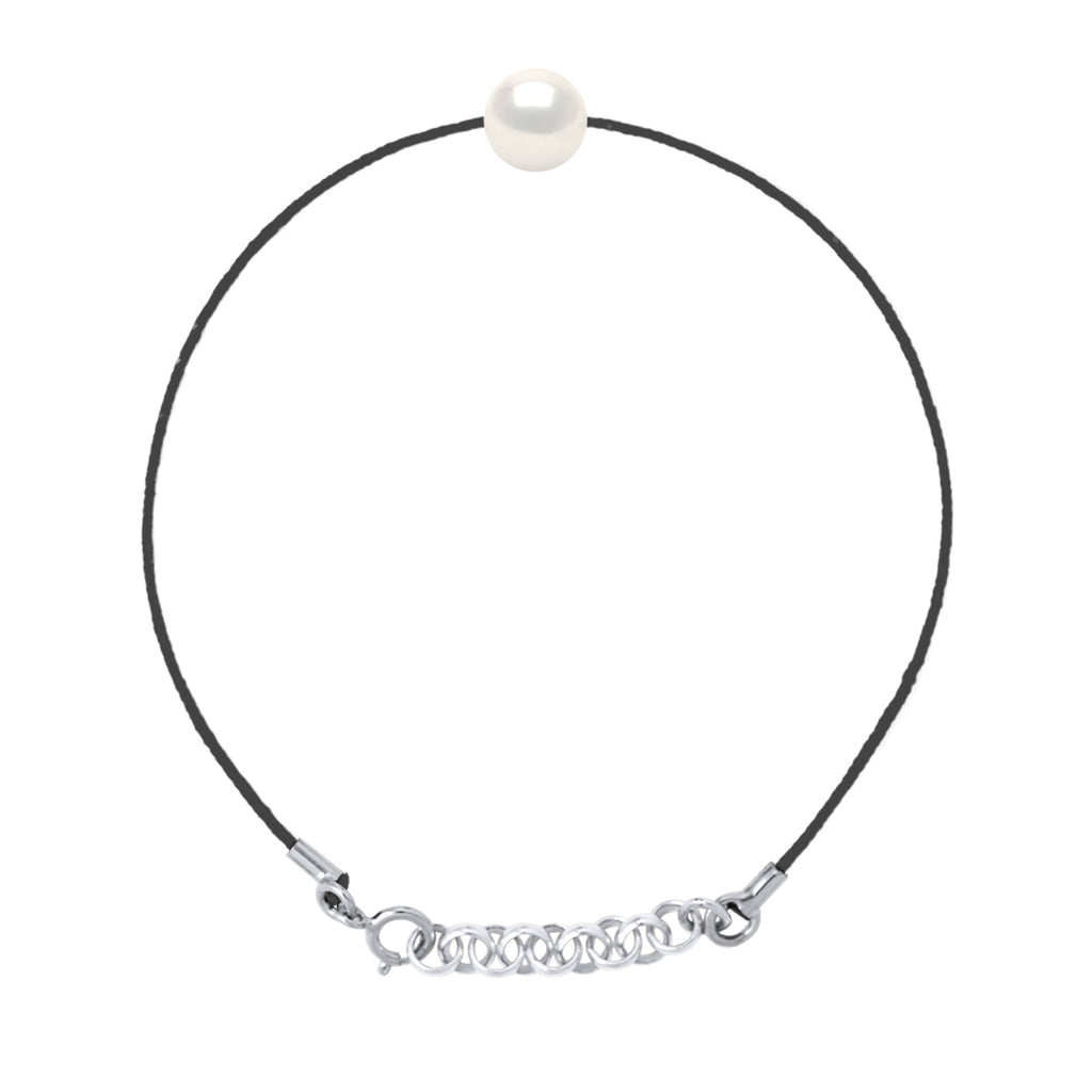 Bracelet Lien Cordon Perle Ronde 8-9 Mm - Argent 925 - Love Paris