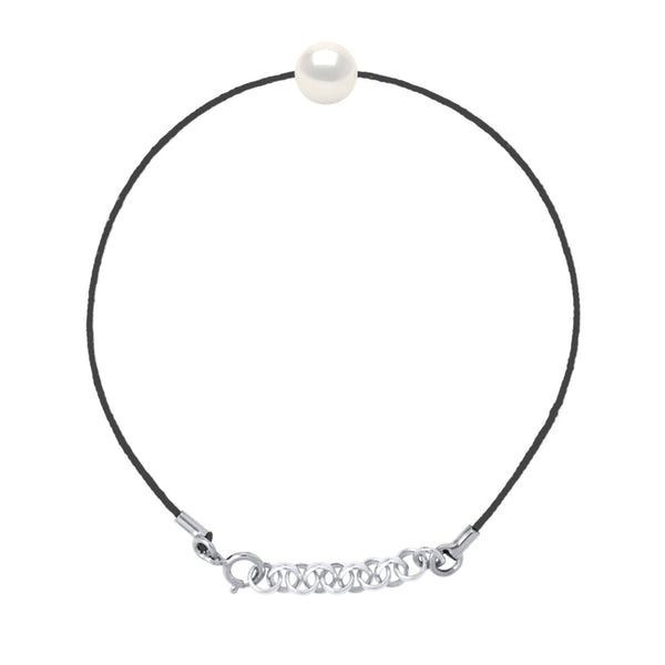 Bracelet Lien Cordon Perle Ronde 8-9 Mm - Argent 925 - Love Paris
