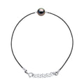 Bracelet Lien Cordon Perle De Tahiti Ronde 8-9 Mm - Argent 925 - Maentama