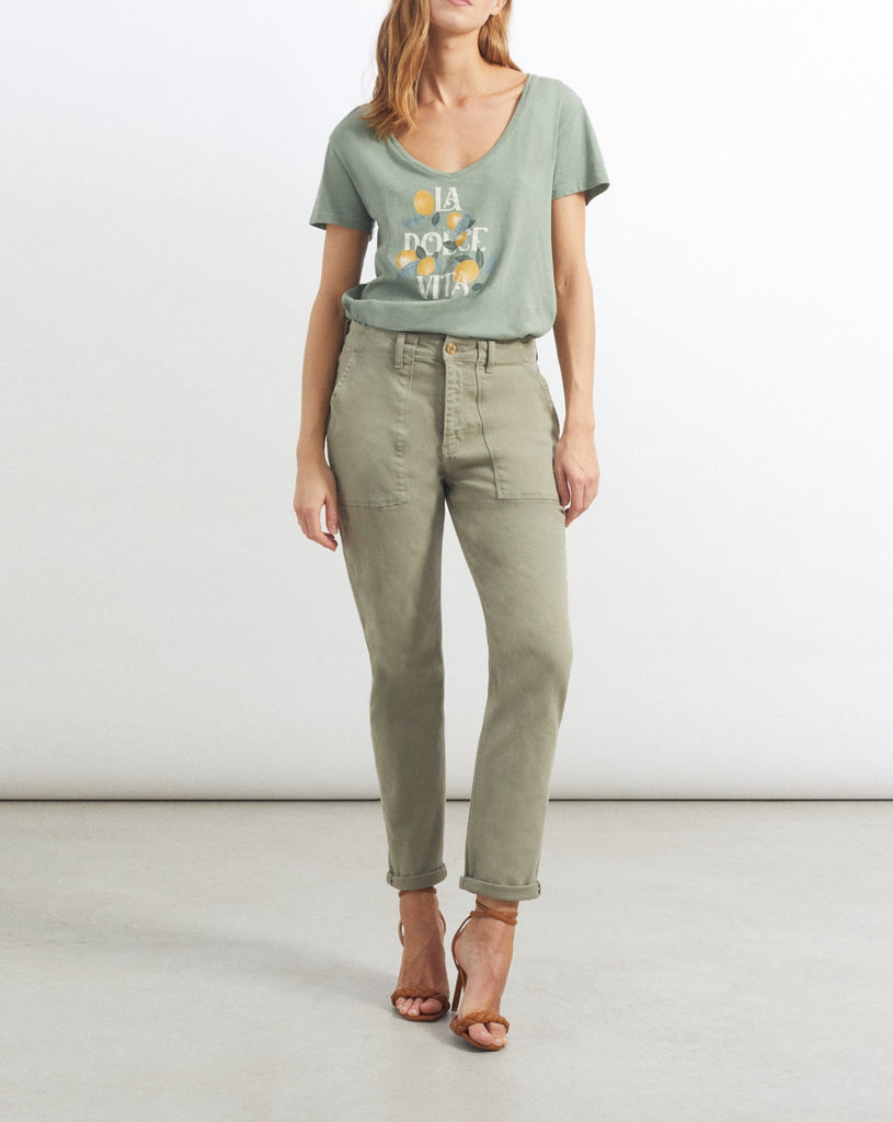 Reiko - Pantalon Boy Scarlett - Thyme - Femme