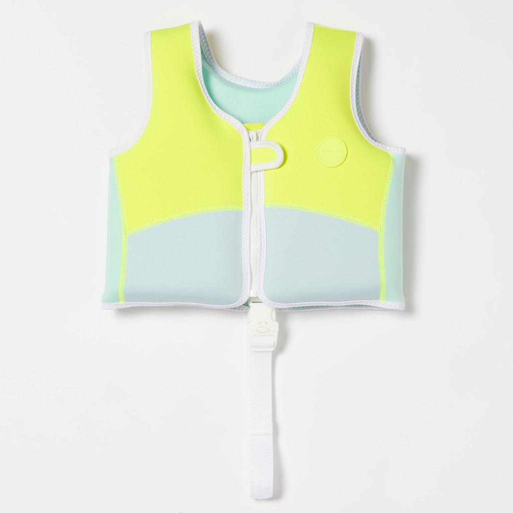 Gilet De Natation Salty Le Requin 2-3 Aqua Jaune Néon