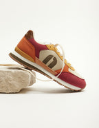 Baskets Basses Aline - Bordeaux Ivoire Moutarde - Femme