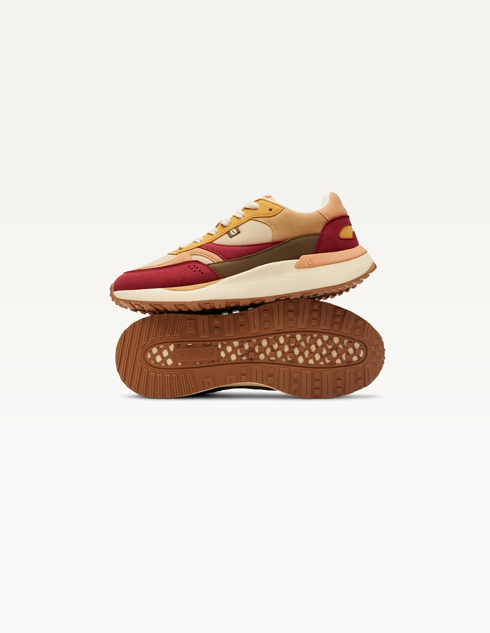 Baskets Basses Anaelle - Bordeaux Écru Pêche - Femme